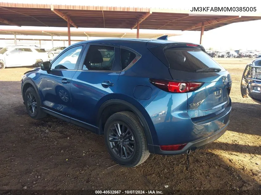 2021 Mazda Cx-5 Sport VIN: JM3KFABM0M0385005 Lot: 40532667