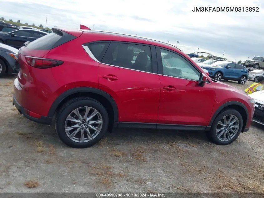 2021 Mazda Cx-5 Grand Touring VIN: JM3KFADM5M0313892 Lot: 40590798