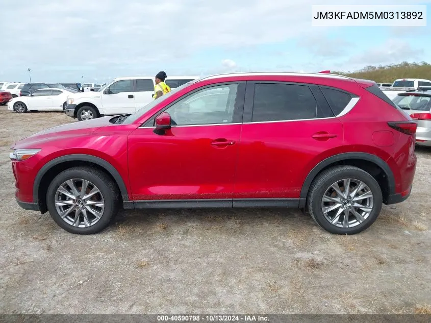 2021 Mazda Cx-5 Grand Touring VIN: JM3KFADM5M0313892 Lot: 40590798