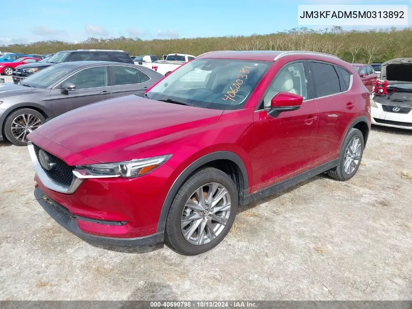 2021 Mazda Cx-5 Grand Touring VIN: JM3KFADM5M0313892 Lot: 40590798