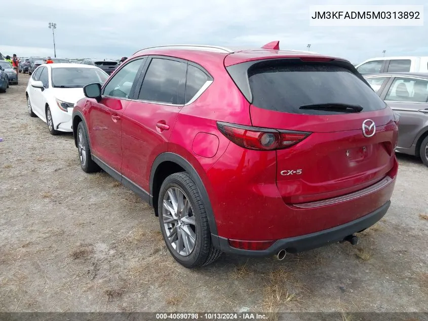 2021 Mazda Cx-5 Grand Touring VIN: JM3KFADM5M0313892 Lot: 40590798