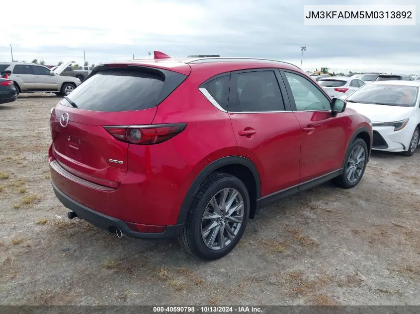 2021 Mazda Cx-5 Grand Touring VIN: JM3KFADM5M0313892 Lot: 40590798