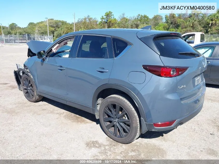 2021 Mazda Cx-5 Carbon Edition Turbo VIN: JM3KFACYXM0400580 Lot: 40628699