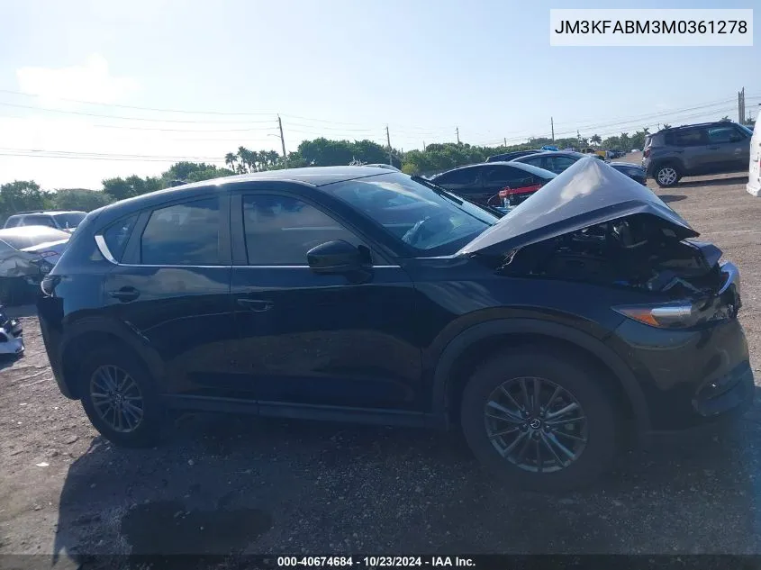 2021 Mazda Cx-5 Sport VIN: JM3KFABM3M0361278 Lot: 40674684