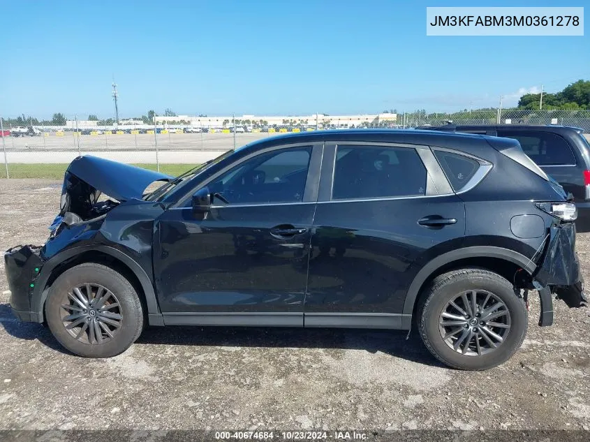 2021 Mazda Cx-5 Sport VIN: JM3KFABM3M0361278 Lot: 40674684