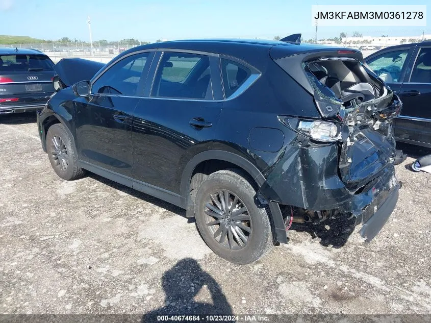 2021 Mazda Cx-5 Sport VIN: JM3KFABM3M0361278 Lot: 40674684