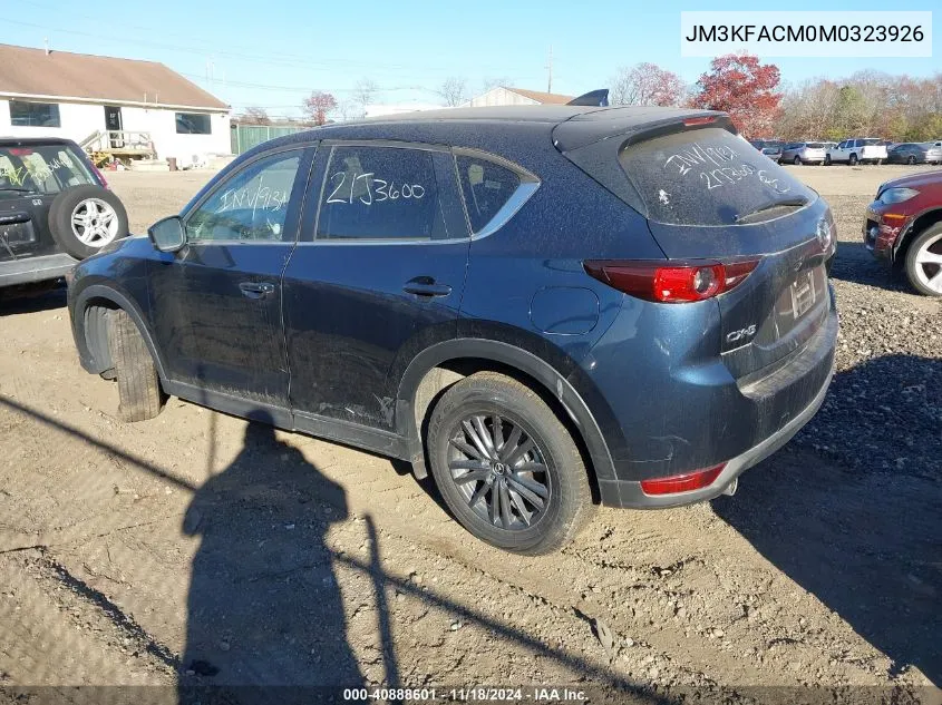 2021 Mazda Cx-5 Touring VIN: JM3KFACM0M0323926 Lot: 40888601