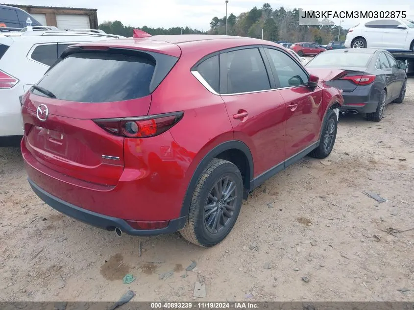 2021 Mazda Cx-5 Touring VIN: JM3KFACM3M0302875 Lot: 40893239