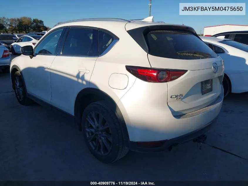 2021 Mazda Cx-5 Grand Touring Reserve VIN: JM3KFBAY5M0475650 Lot: 40909776