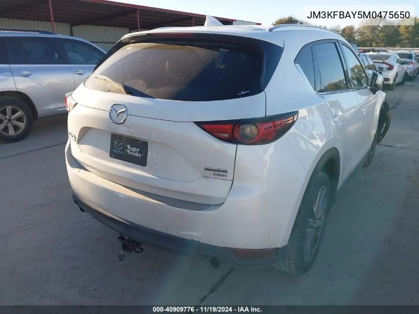 2021 Mazda Cx-5 Grand Touring Reserve VIN: JM3KFBAY5M0475650 Lot: 40909776