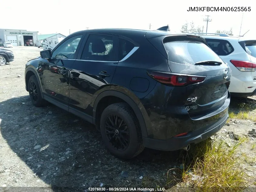 2022 Mazda Cx-5 VIN: JM3KFBCM4N0625565 Lot: 12076030