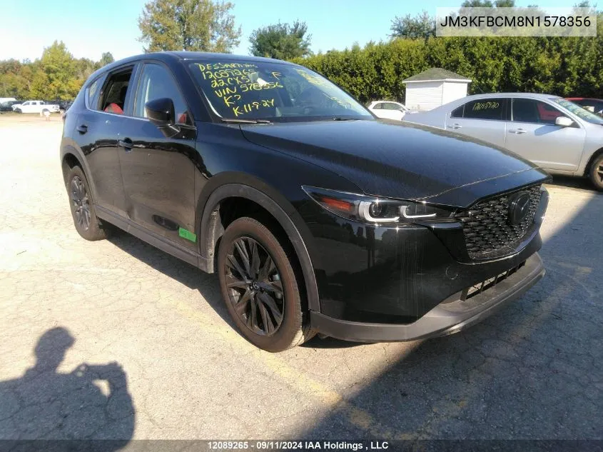 2022 Mazda Cx-5 Preferred VIN: JM3KFBCM8N1578356 Lot: 12089265