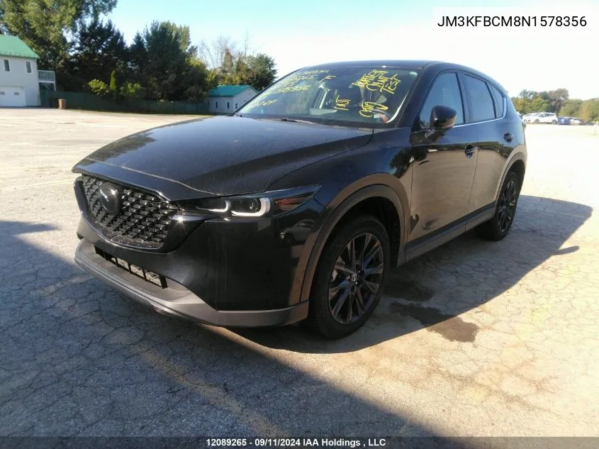 2022 Mazda Cx-5 Preferred VIN: JM3KFBCM8N1578356 Lot: 12089265