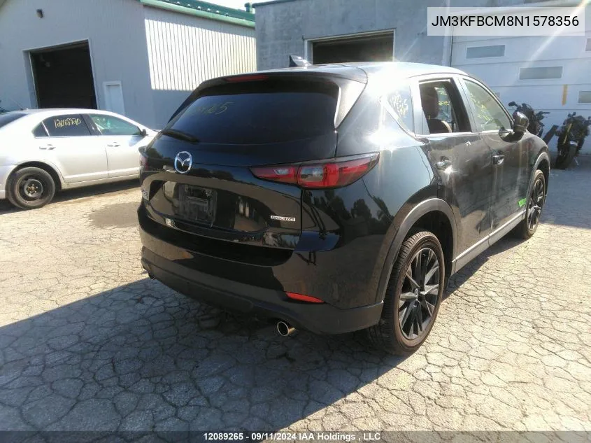 2022 Mazda Cx-5 Preferred VIN: JM3KFBCM8N1578356 Lot: 12089265