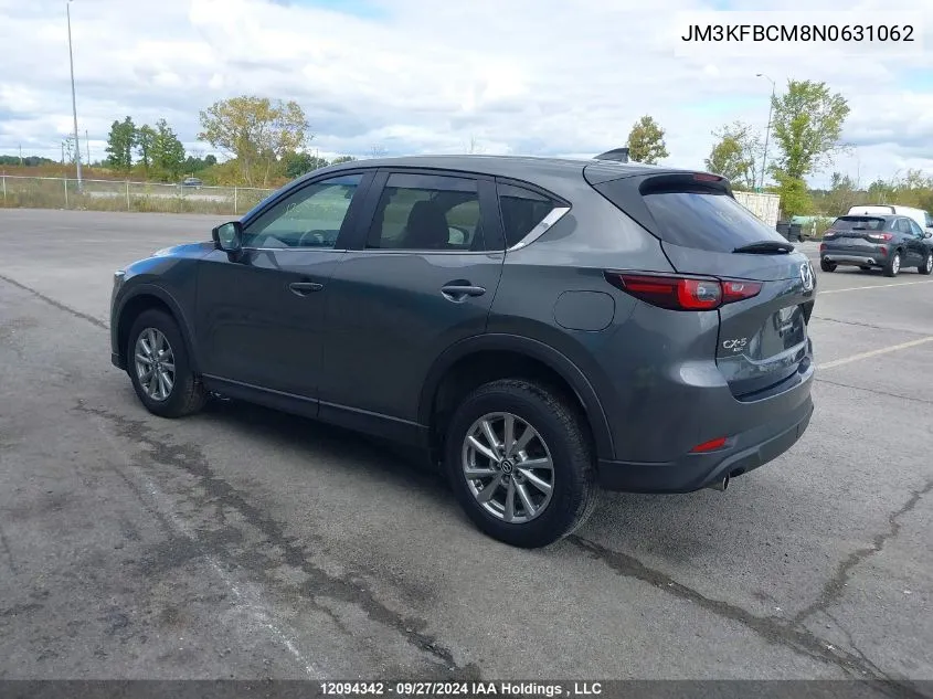 2022 Mazda Cx-5 VIN: JM3KFBCM8N0631062 Lot: 12094342