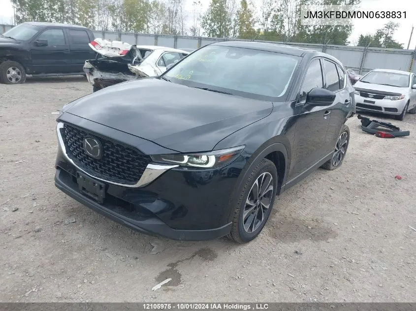 2022 Mazda Cx-5 VIN: JM3KFBDM0N0638831 Lot: 12105975