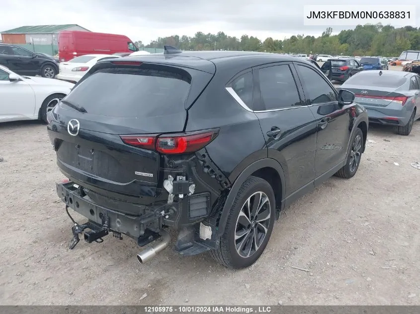 2022 Mazda Cx-5 VIN: JM3KFBDM0N0638831 Lot: 12105975