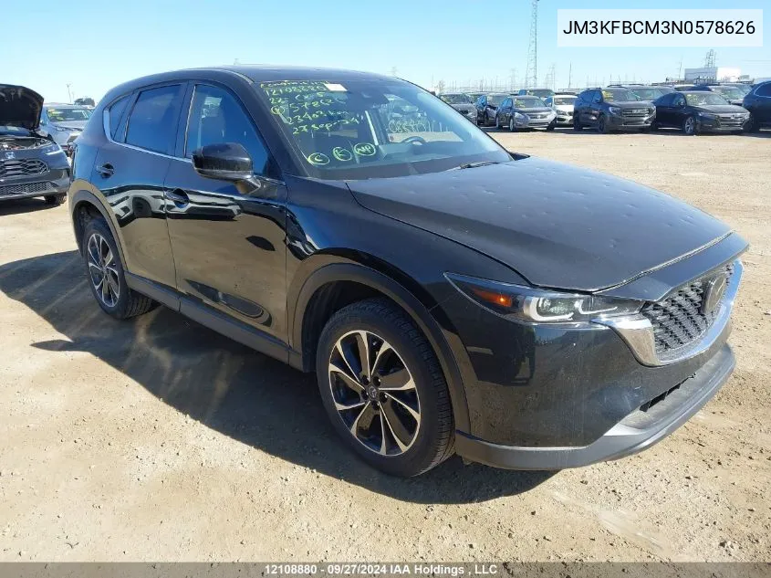 2022 Mazda Cx-5 VIN: JM3KFBCM3N0578626 Lot: 12108880