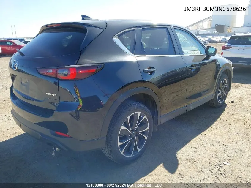 2022 Mazda Cx-5 VIN: JM3KFBCM3N0578626 Lot: 12108880