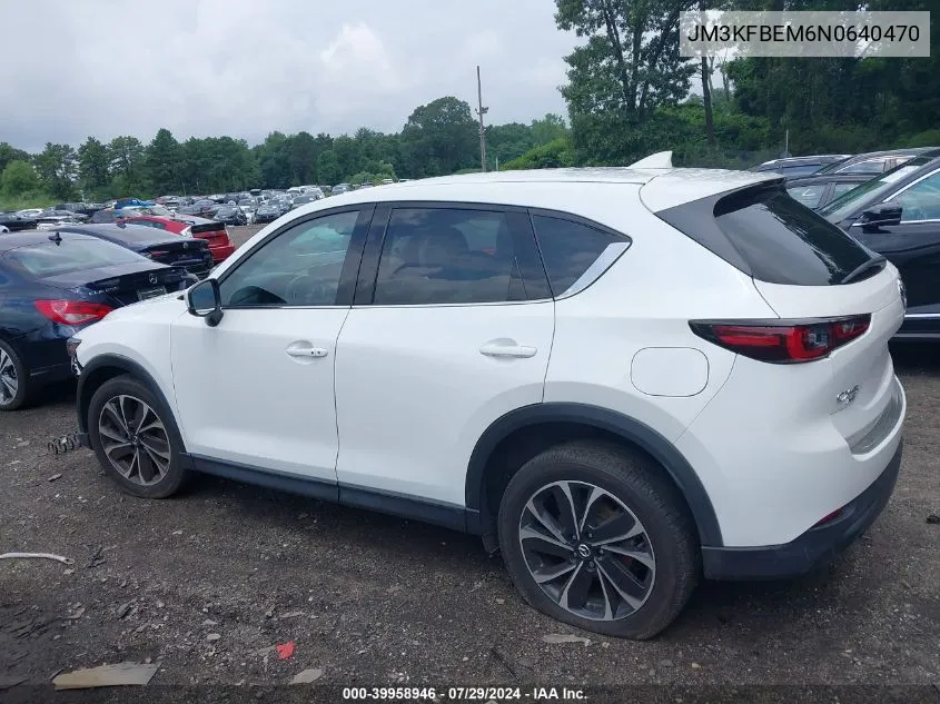 2022 Mazda Cx-5 2.5 S Premium Plus VIN: JM3KFBEM6N0640470 Lot: 39958946