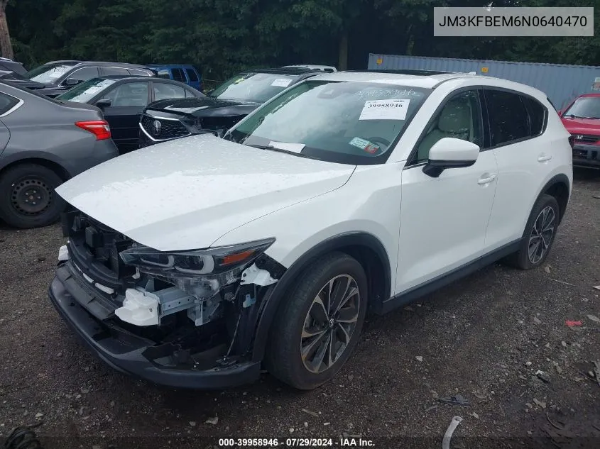 2022 Mazda Cx-5 2.5 S Premium Plus VIN: JM3KFBEM6N0640470 Lot: 39958946