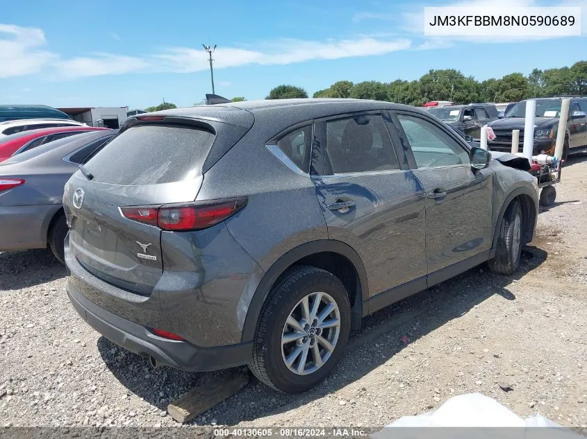 2022 Mazda Cx-5 2.5 S Select VIN: JM3KFBBM8N0590689 Lot: 40130605