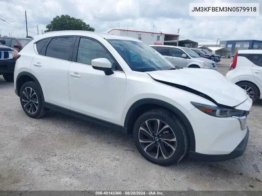 2022 Mazda Cx-5 2.5 S Premium Plus VIN: JM3KFBEM3N0579918 Lot: 40143360