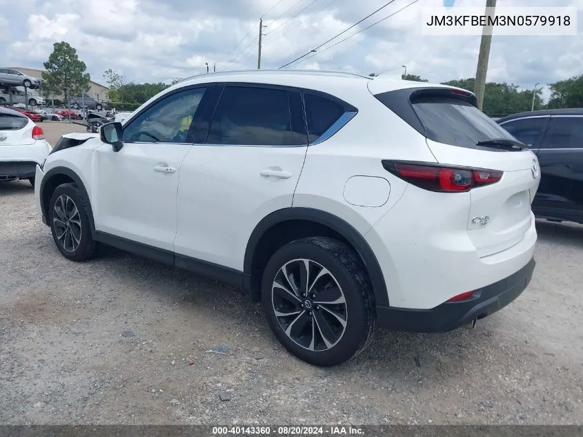 2022 Mazda Cx-5 2.5 S Premium Plus VIN: JM3KFBEM3N0579918 Lot: 40143360