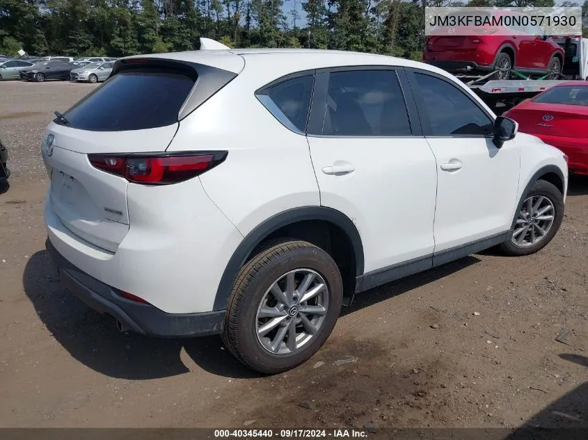 2022 Mazda Cx-5 2.5 S VIN: JM3KFBAM0N0571930 Lot: 40345440