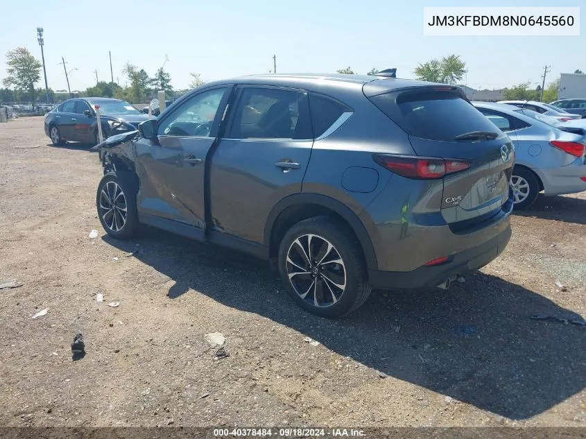 2022 Mazda Cx-5 2.5 S Premium VIN: JM3KFBDM8N0645560 Lot: 40378484