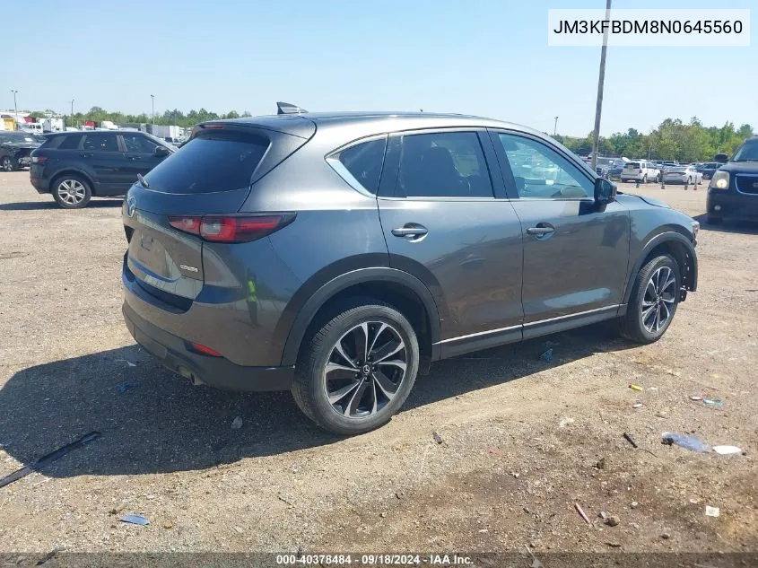 2022 Mazda Cx-5 2.5 S Premium VIN: JM3KFBDM8N0645560 Lot: 40378484