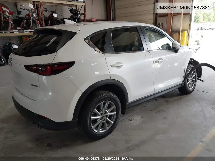 2022 Mazda Cx-5 2.5 S Preferred VIN: JM3KFBCM0N0587882 Lot: 40406378