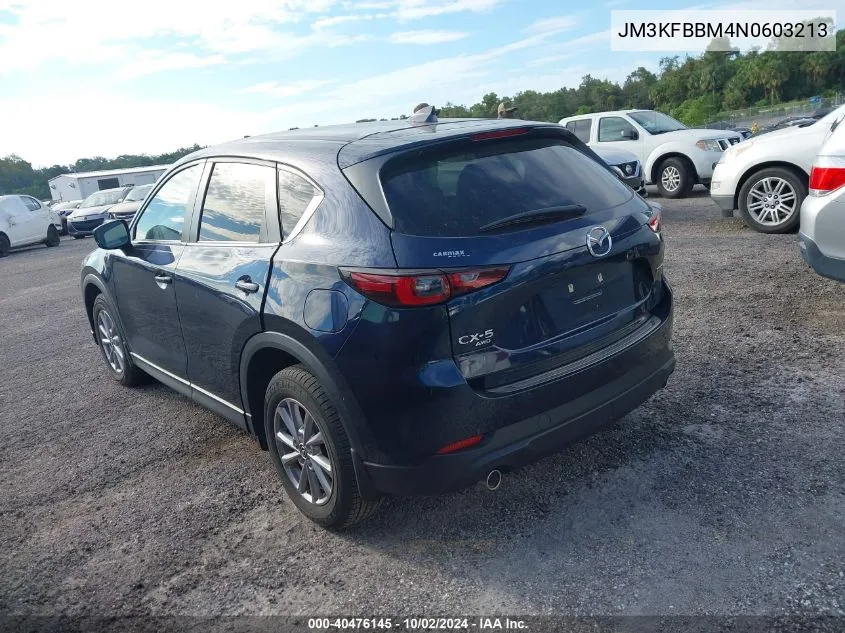 2022 Mazda Cx-5 2.5 S Select VIN: JM3KFBBM4N0603213 Lot: 40476145