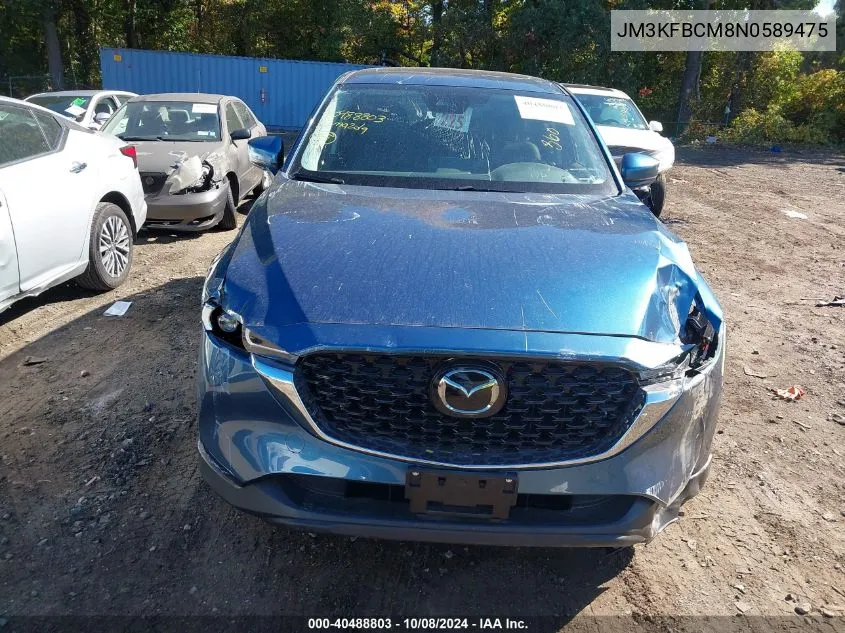 2022 Mazda Cx-5 Preferred VIN: JM3KFBCM8N0589475 Lot: 40488803