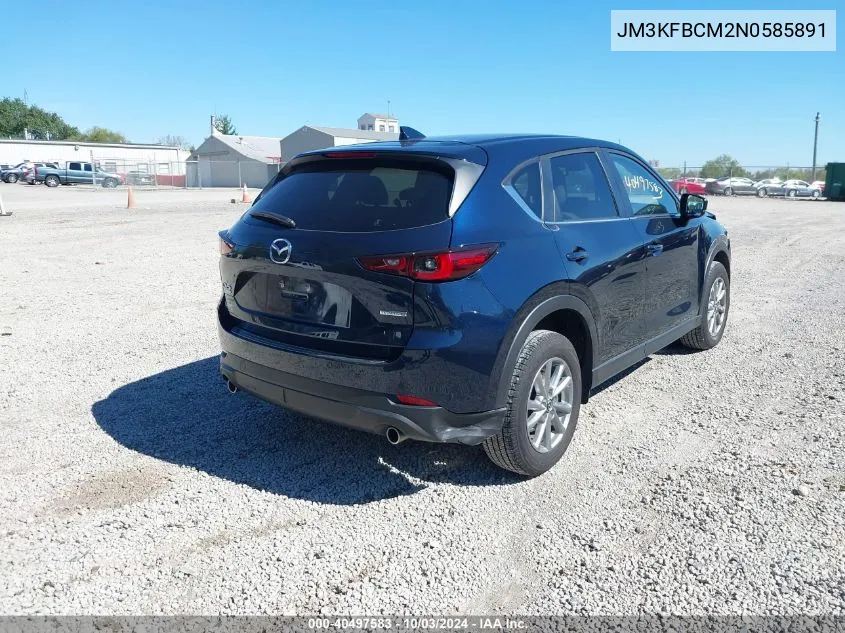 2022 Mazda Cx-5 2.5 S Preferred VIN: JM3KFBCM2N0585891 Lot: 40497583