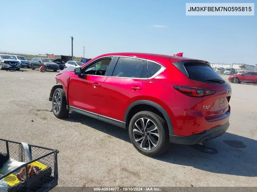 2022 Mazda Cx-5 2.5 S Premium Plus VIN: JM3KFBEM7N0595815 Lot: 40534077