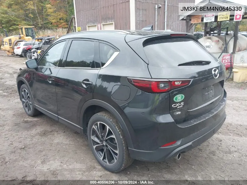 2022 Mazda Cx-5 2.5 S Premium Plus VIN: JM3KFBEM4N0645330 Lot: 40556206