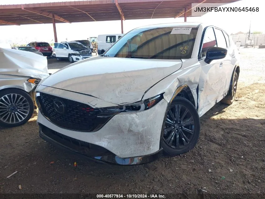 2022 Mazda Cx-5 2.5 Turbo VIN: JM3KFBAYXN0645468 Lot: 40577934