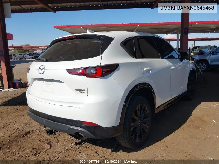 2022 Mazda Cx-5 2.5 Turbo VIN: JM3KFBAYXN0645468 Lot: 40577934