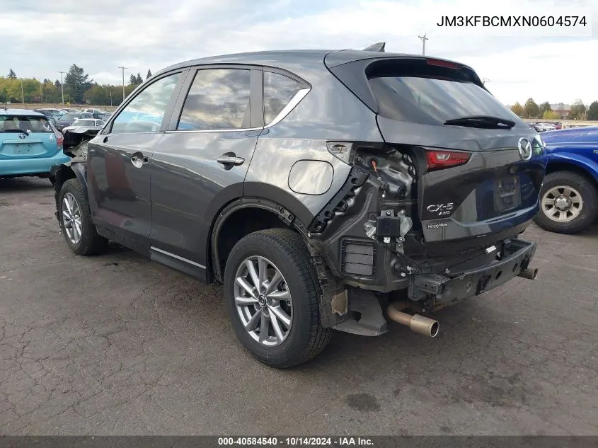 2022 Mazda Cx-5 2.5 S Preferred VIN: JM3KFBCMXN0604574 Lot: 40584540