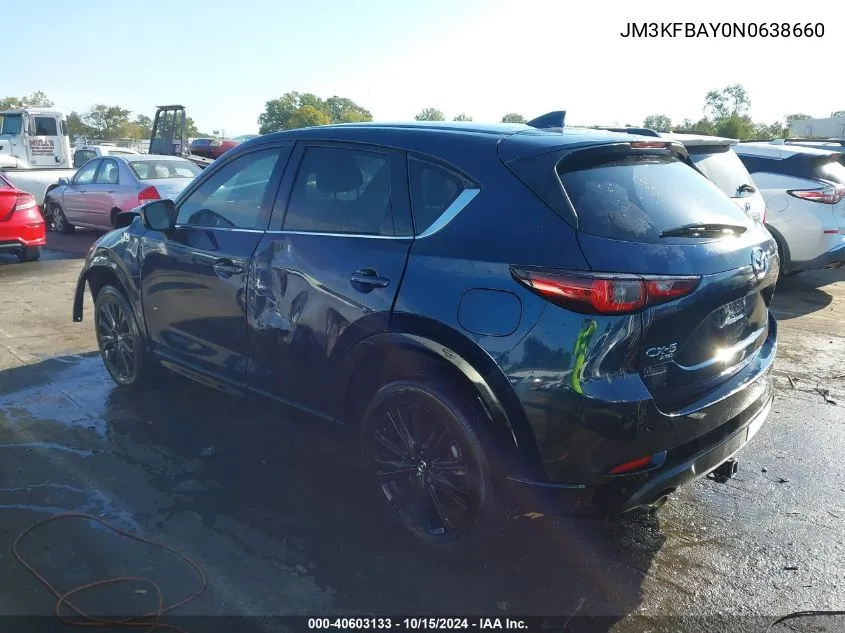 2022 Mazda Cx-5 2.5 Turbo VIN: JM3KFBAY0N0638660 Lot: 40603133