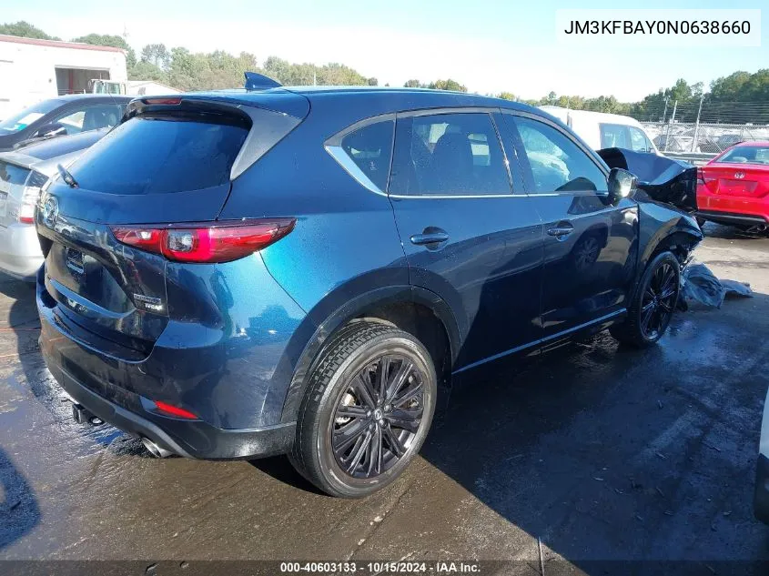 2022 Mazda Cx-5 2.5 Turbo VIN: JM3KFBAY0N0638660 Lot: 40603133