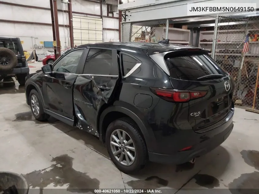 2022 Mazda Cx-5 2.5 S Select VIN: JM3KFBBM5N0649150 Lot: 40621050