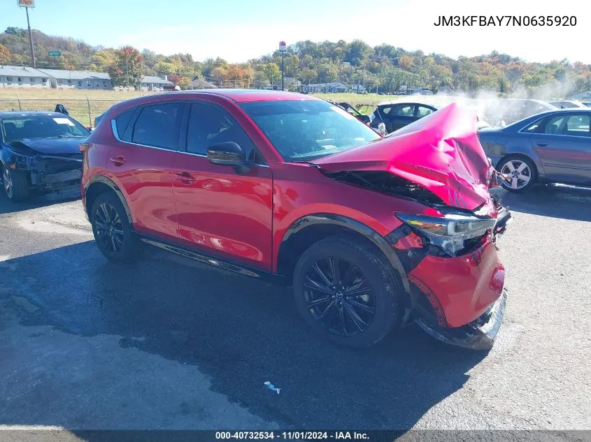 2022 Mazda Cx-5 2.5 Turbo VIN: JM3KFBAY7N0635920 Lot: 40732534