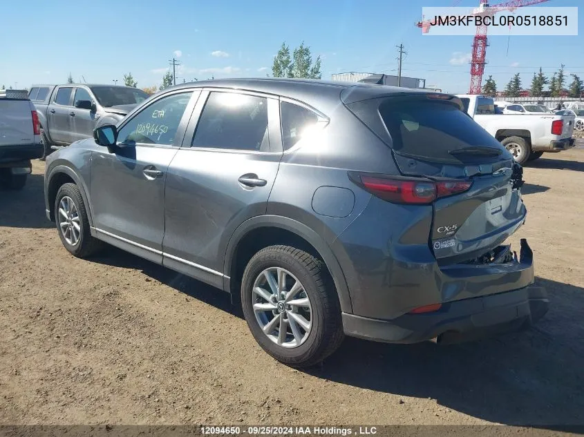 2024 Mazda Cx-5 VIN: JM3KFBCL0R0518851 Lot: 12094650