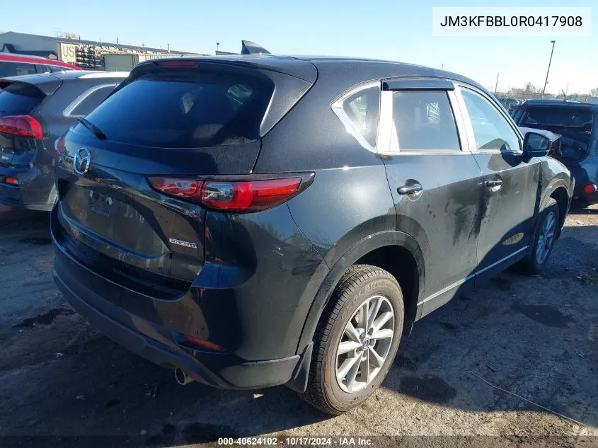 2024 Mazda Cx-5 2.5 S Select VIN: JM3KFBBL0R0417908 Lot: 40624102