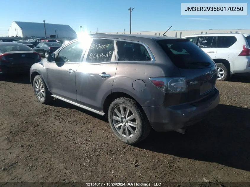 2008 Mazda Cx-7 VIN: JM3ER293580170250 Lot: 12134317