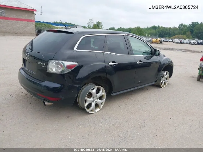 2010 Mazda Cx-7 S Grand Touring VIN: JM3ER4WL2A0305724 Lot: 40040663