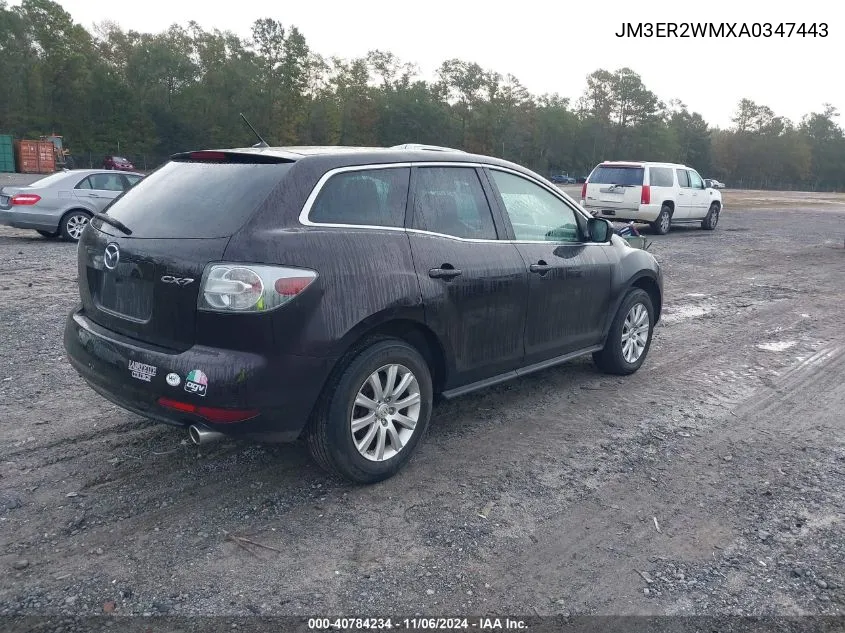 2010 Mazda Cx-7 I Sport VIN: JM3ER2WMXA0347443 Lot: 40784234