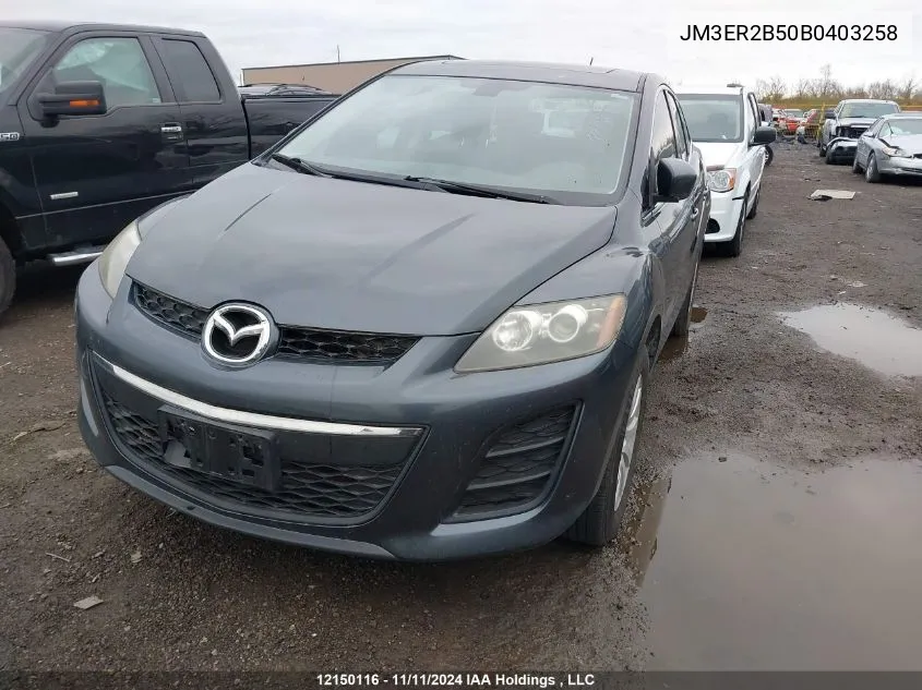 2011 Mazda Cx-7 VIN: JM3ER2B50B0403258 Lot: 12150116